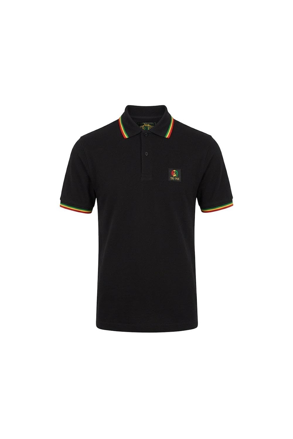 Trojan Flag Badge Pique Polo (Black)