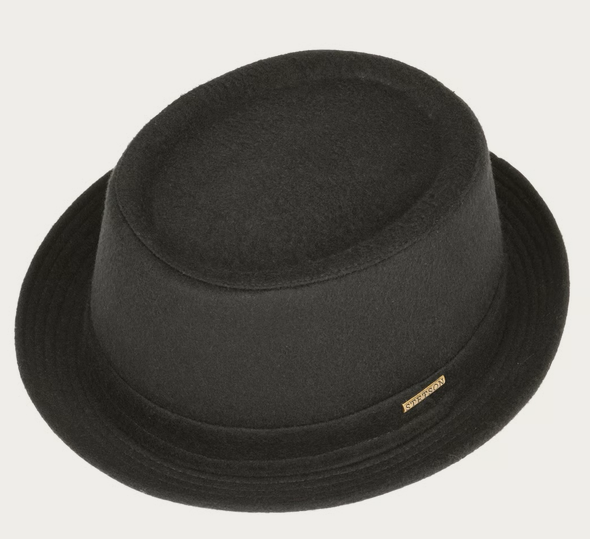 Stetson   Wool Pork Pie Hat (Black)