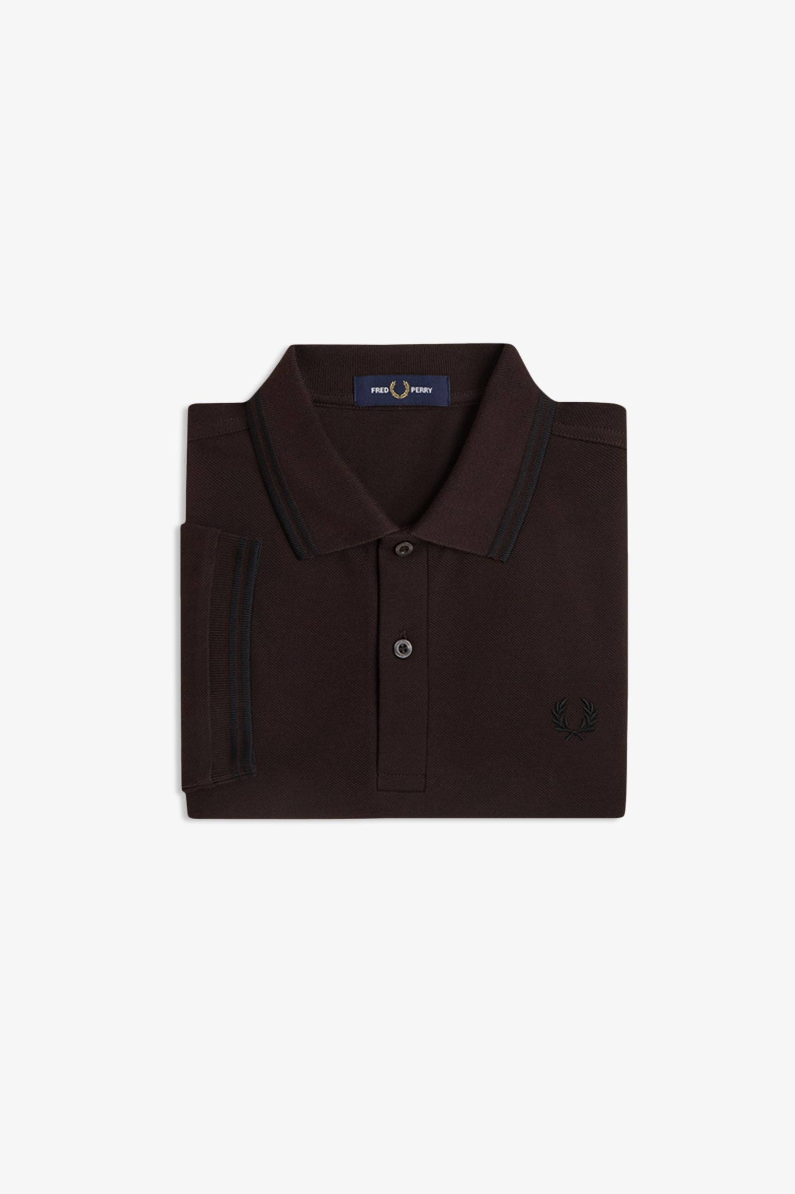 Fred Perry M3600 Twin Tipped Polo Shirt (Rich Brown/Black)