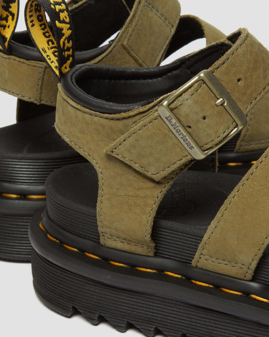 Blaire Tumbled Nubuck Sandalen (Muted Olive)