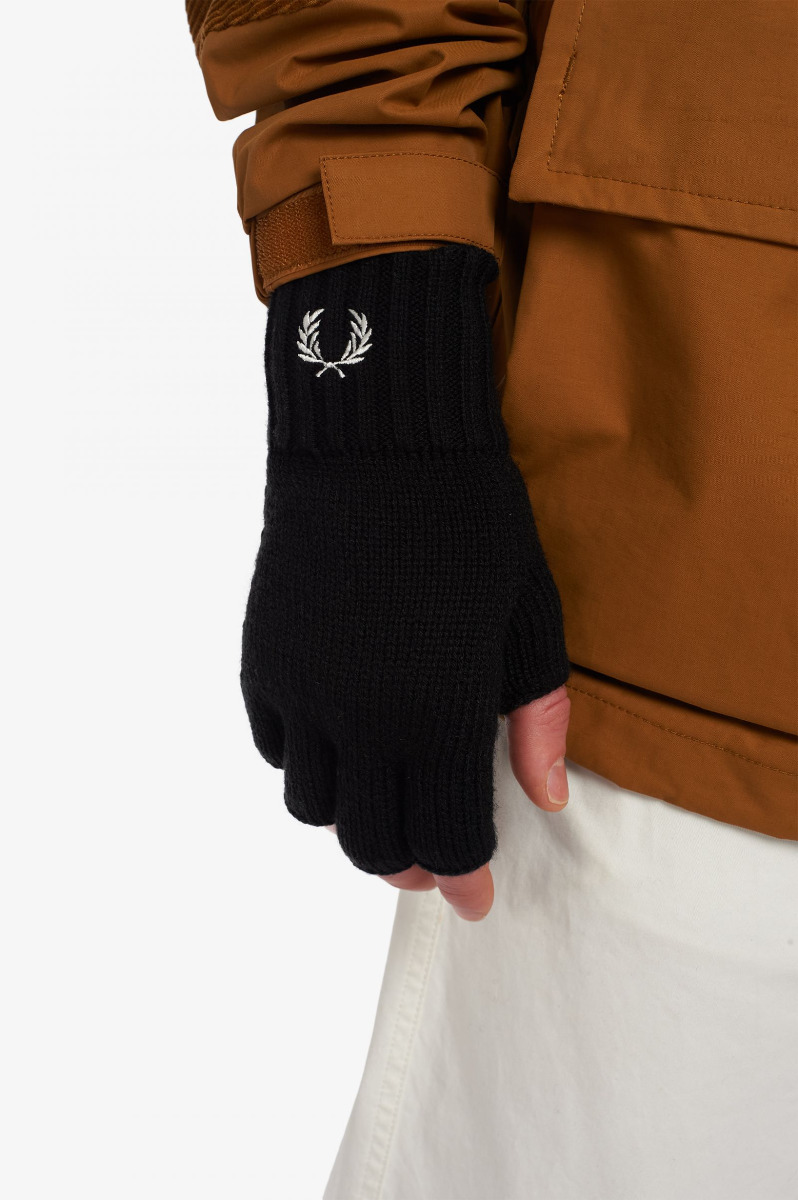 Fred Perry Handschuhe Fingerless Black-M