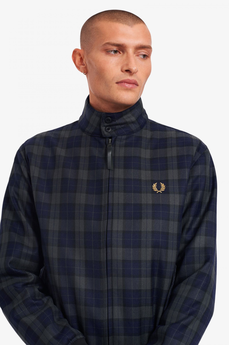 Fred Perry Jacke Check Harrington  Navy J1534-XL