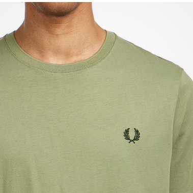 Fred Perry Crew Neck T-Shirt in Olive Mint 