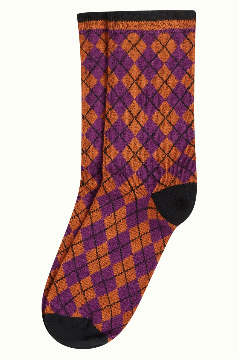 King Louie Socks Argyle  (Spicy Brown)