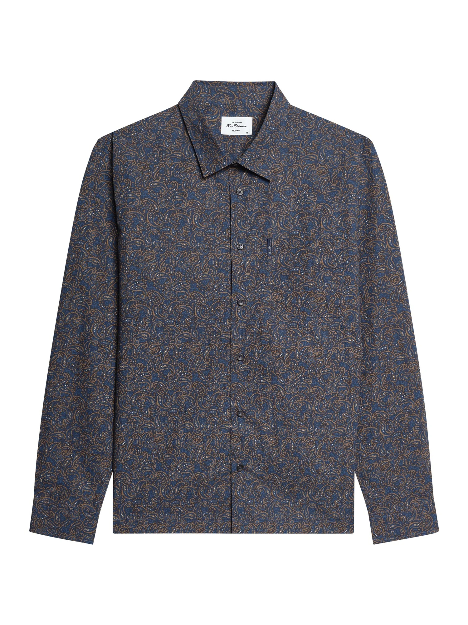 Ben Sherman Long Sleeve Paisley Print Shirt (Dark Navy) 