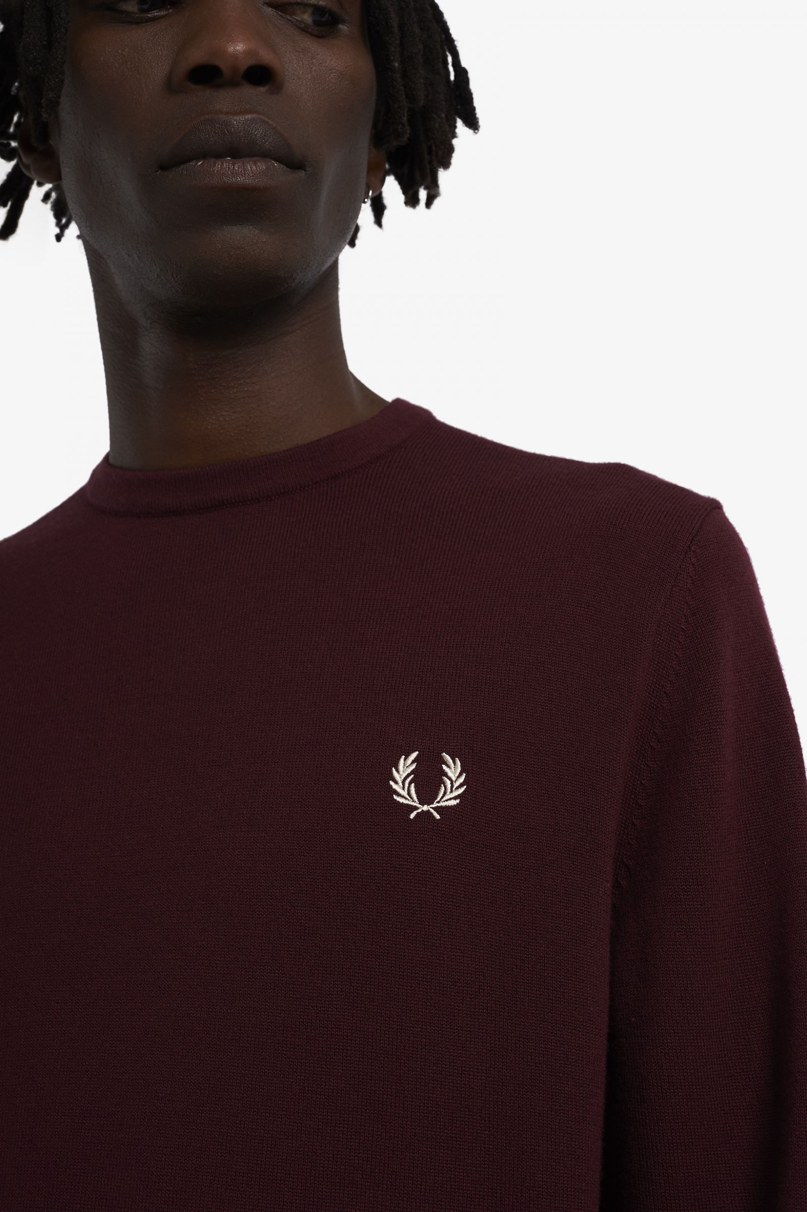 Fred Perry Klassischer Rundhalspullover Oxblood