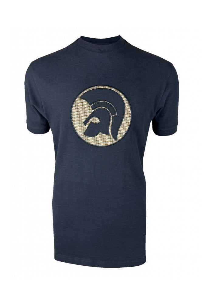 Trojan Applique Jacquard Logo Tee (Navy) TR/9091