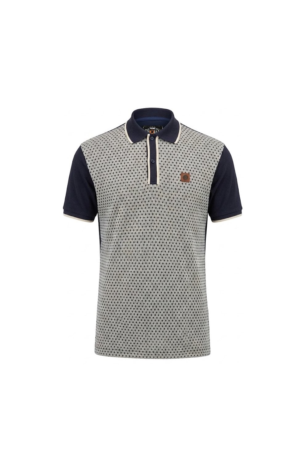 Trojan Motif Jacquard Panel Polo (Navy) TR/9119 