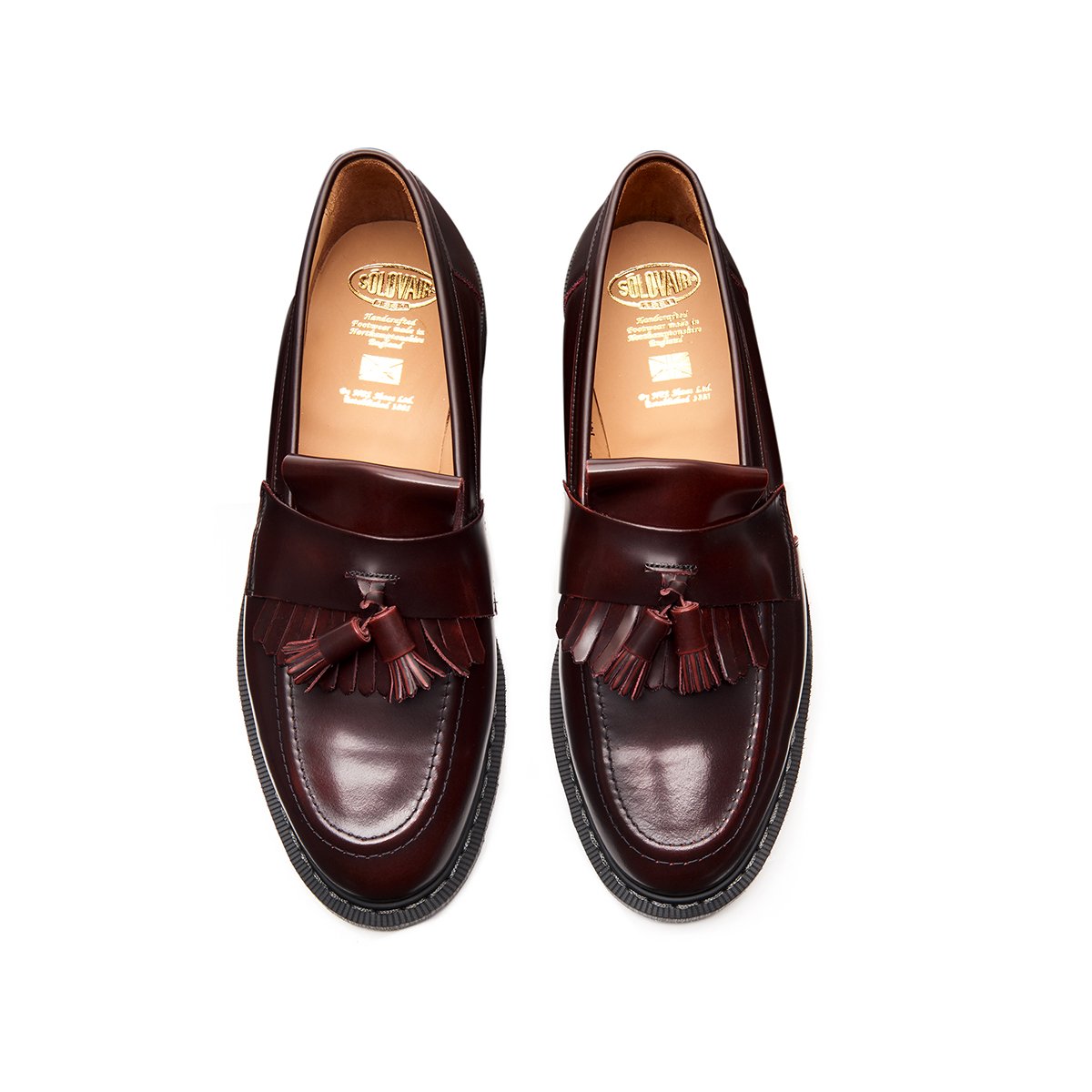 Solovair Tassel Loafer Burgundy Rub-Off