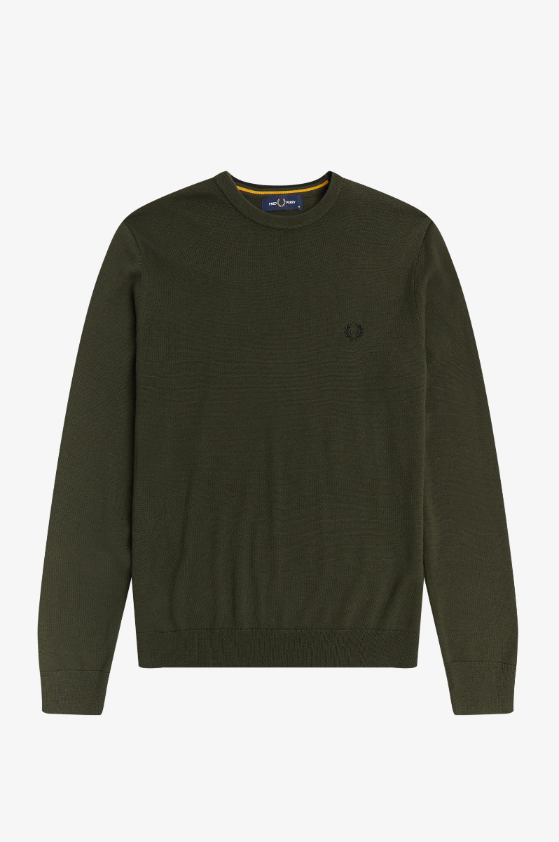 Fred Perry Classic Crew Neck Jumper K9601 Hunting Green-XL