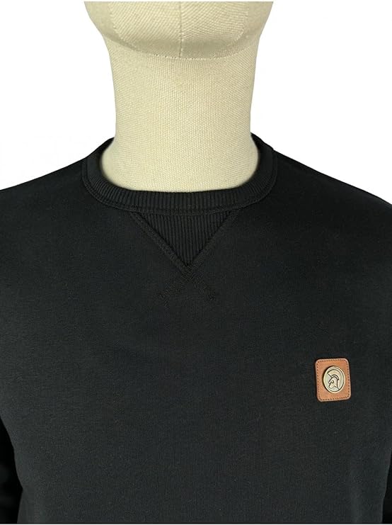 Trojan Sweatshirt mit Hahnentrittbesatz TR-8855 in Black