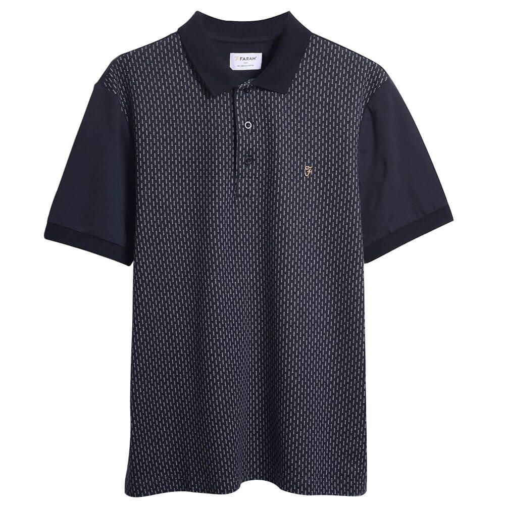 Farah Kentucky Jaquard Polo in True Navy