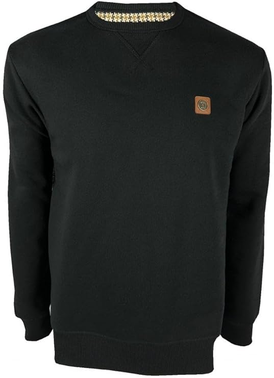 Trojan Sweatshirt mit Hahnentrittbesatz TR-8855 in Black