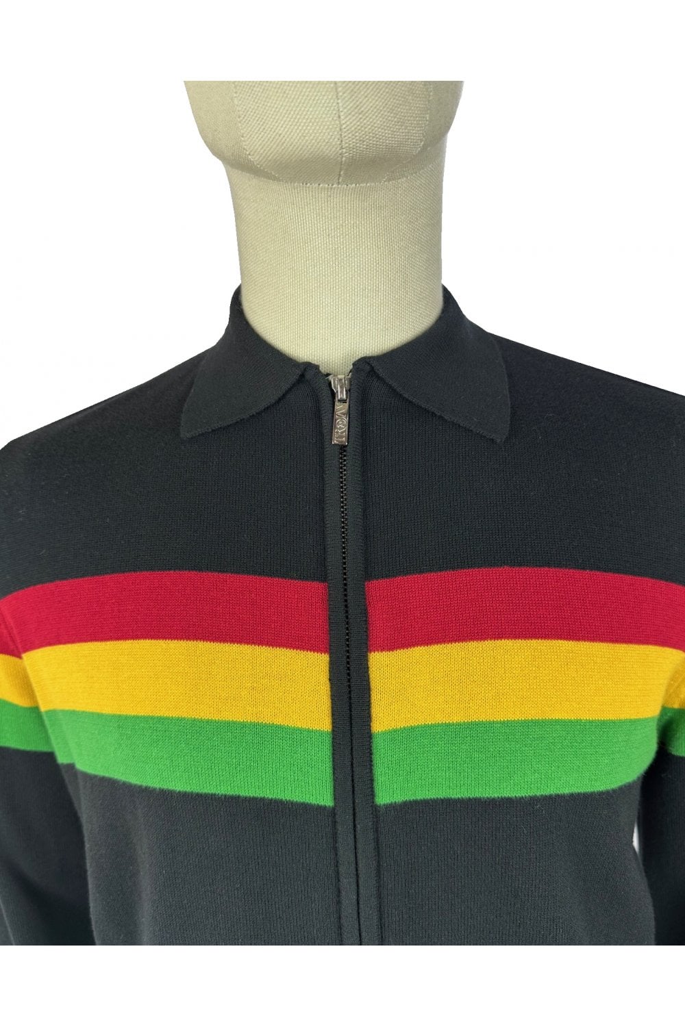 Trojan Zip Stripe Cardi (Black) TR/9011