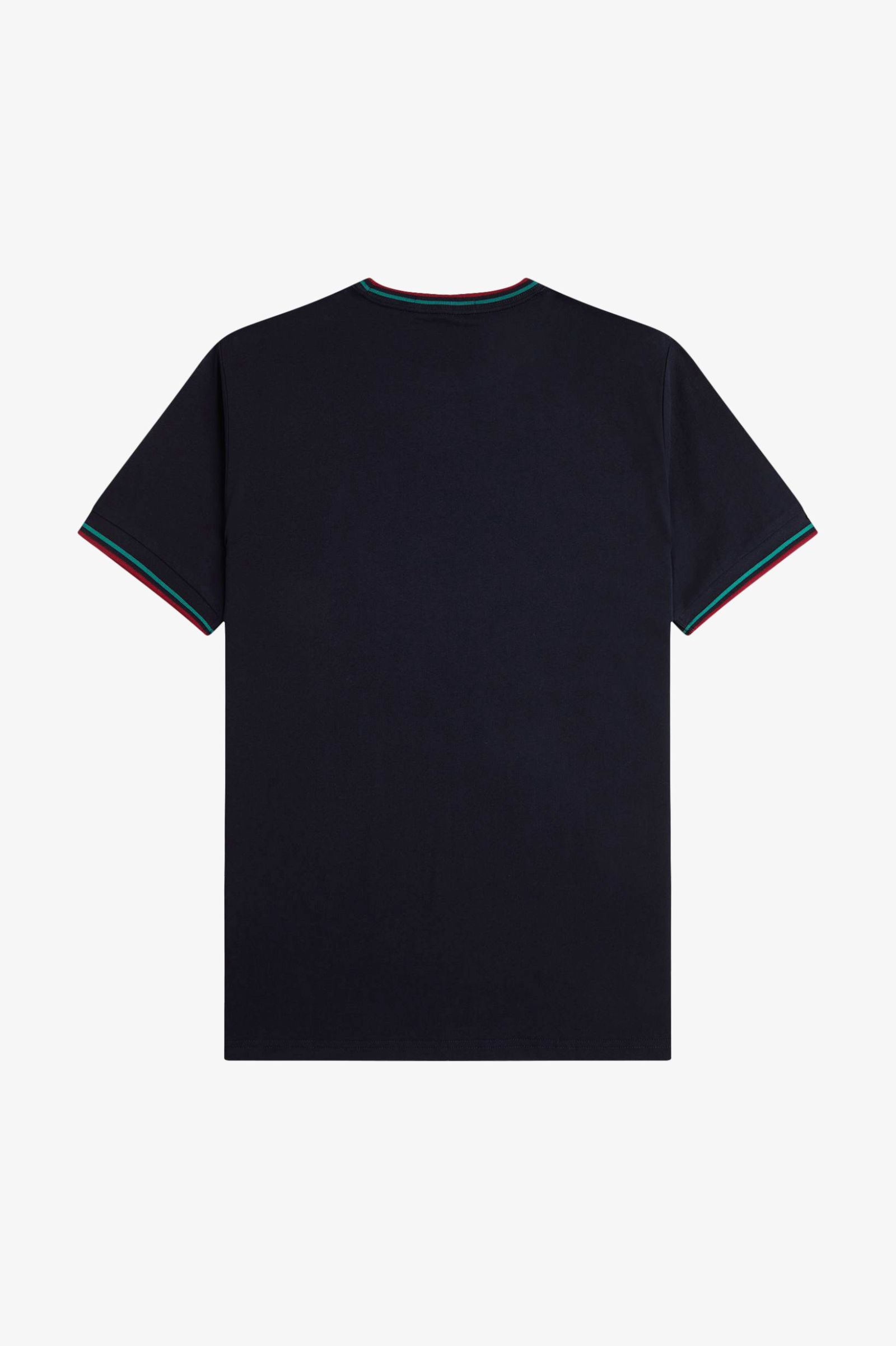 Fred Perry Twin Tipped T-Shirt in Navy/Sport Green/Burnt Red