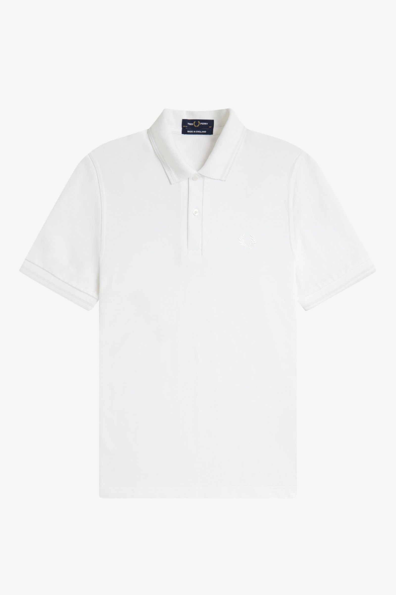 Fred Perry Made in England M12 Polo Shirt (White/White)