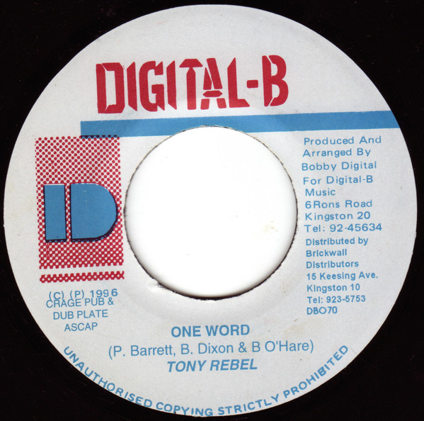 Tony Rebel - One Word / Version (7")