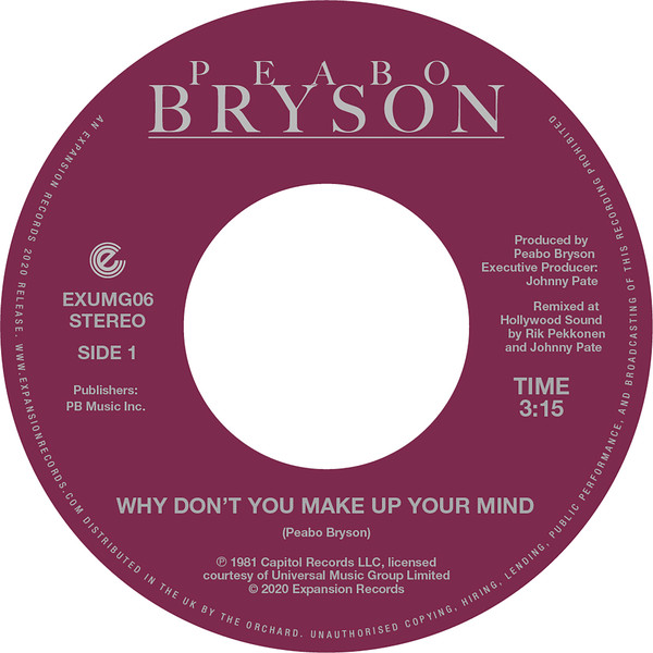 Peabo Bryson - Why Don't You Make Up Your Mind / Paradise (7")