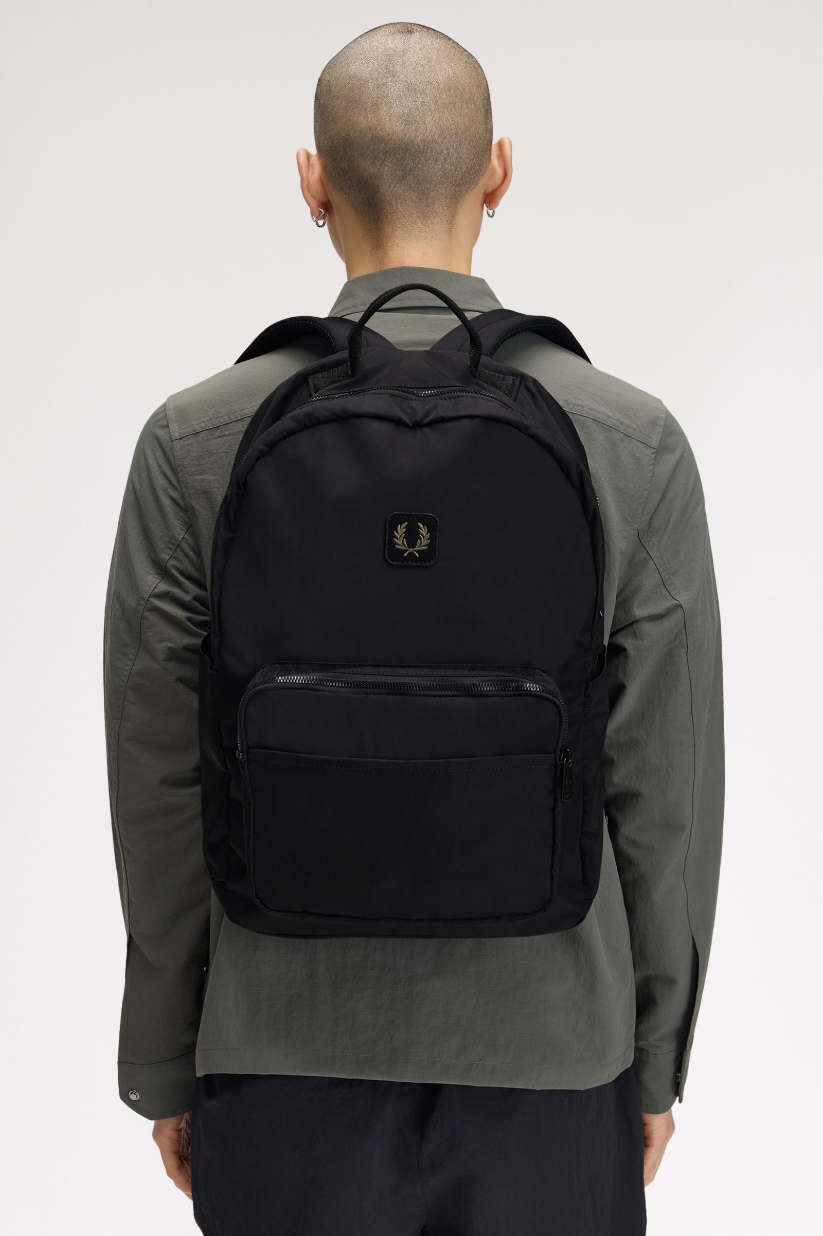 Fred Perry Crinkle Nylon Backpack (Black)