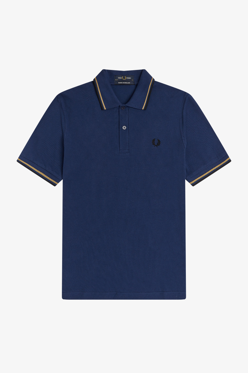 Fred Perry Made In England Twin Tipped Polo Shirt M12 French Navy-46