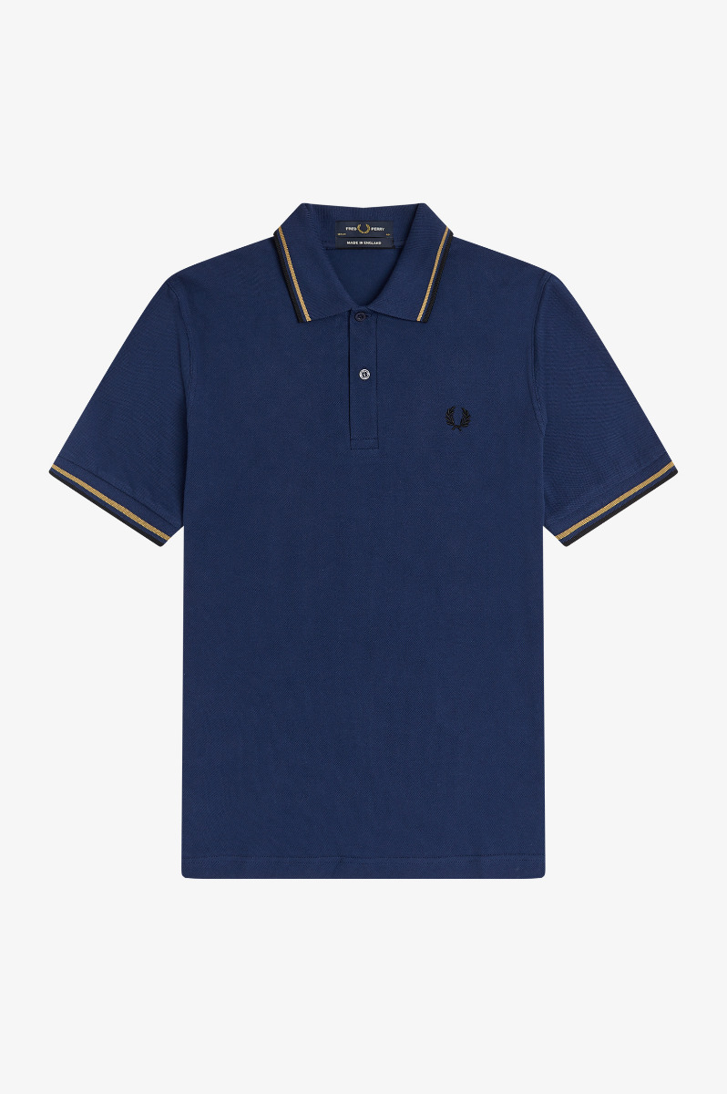 Fred Perry Made In England Twin Tipped Polo Shirt M12 French Navy-42