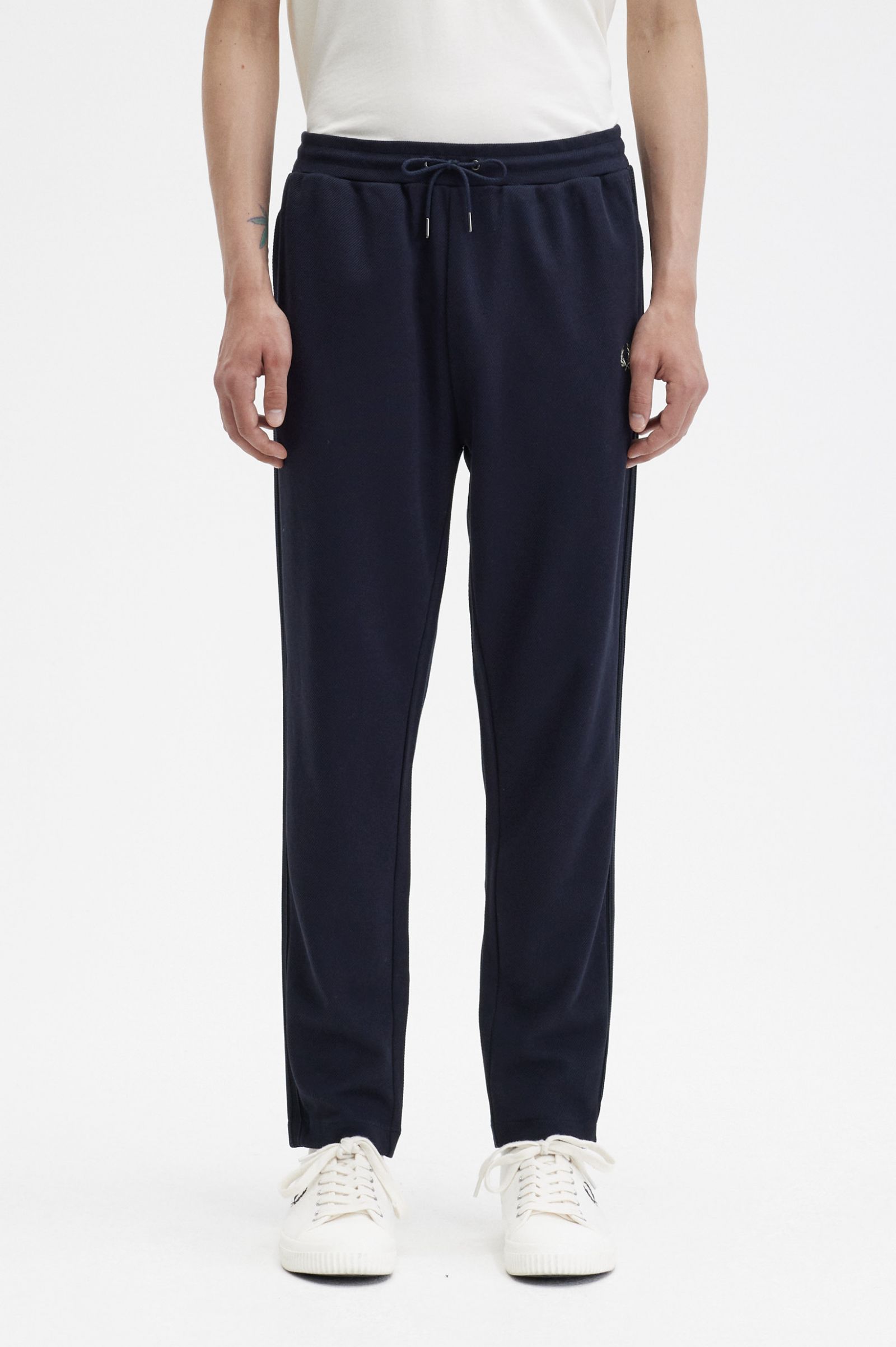 Fred Perry Knitted Taped Track Pant in Navy
