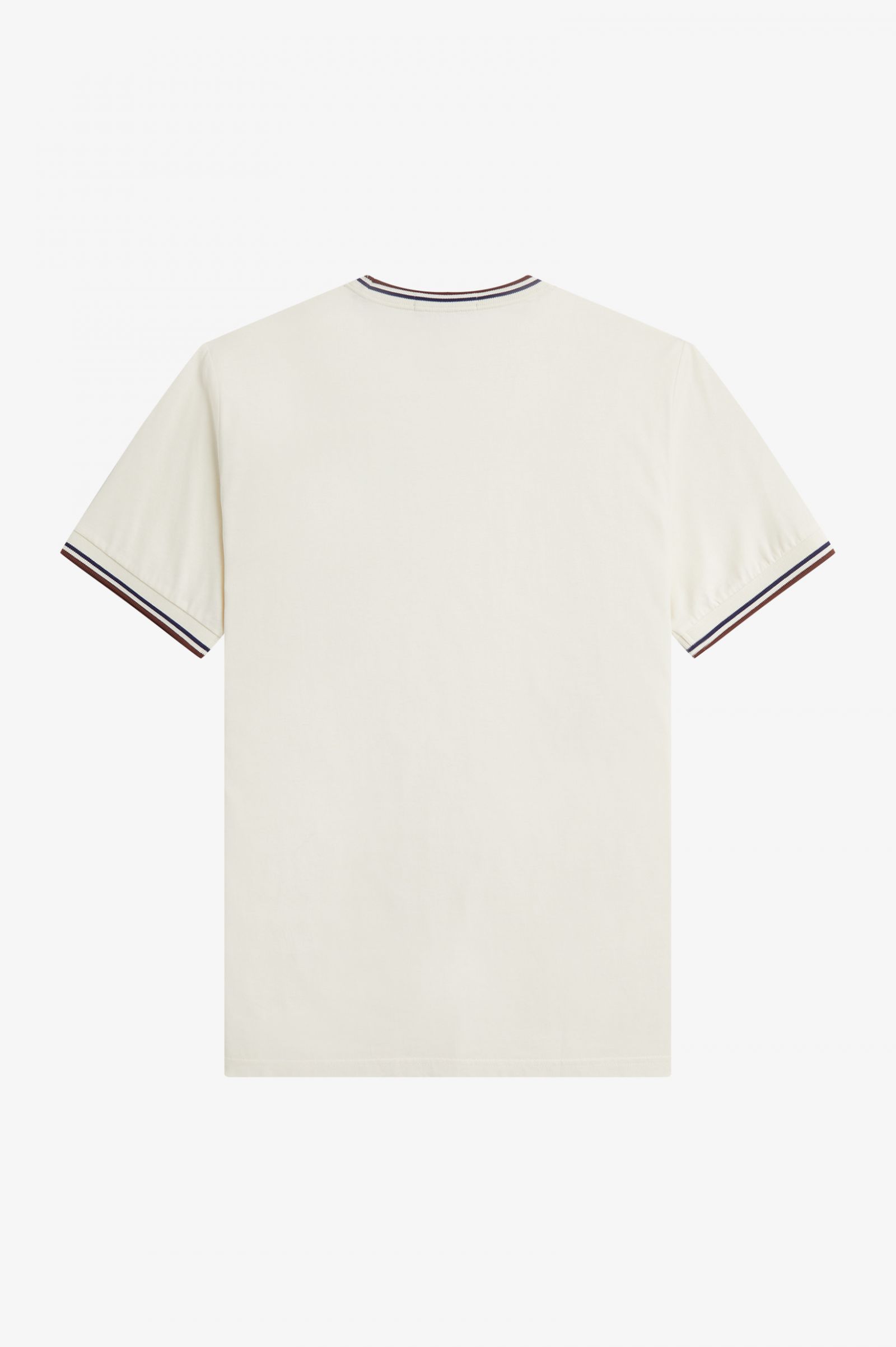 Twin Tipped Fred Perry T-Shirt in Ecru & Whiskey Brown