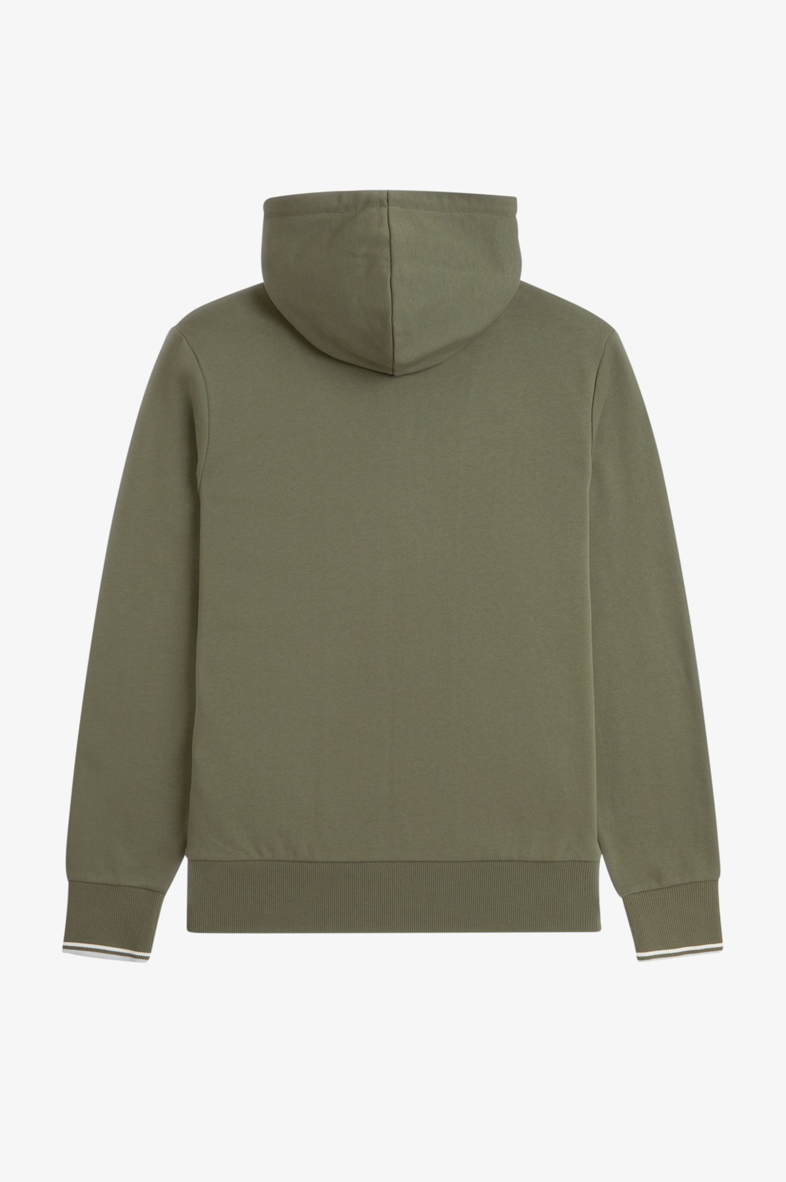 Fred Perry Hooded Zip Through Sweatshirt (Laurel Wreath Green/Ecru/Dusk Blue)