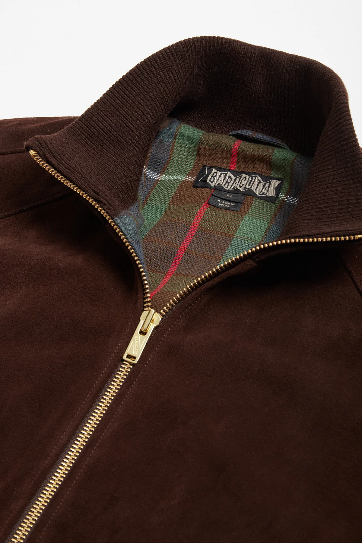 Baracuta Roughout Suede Track Jacket (Chocolate)