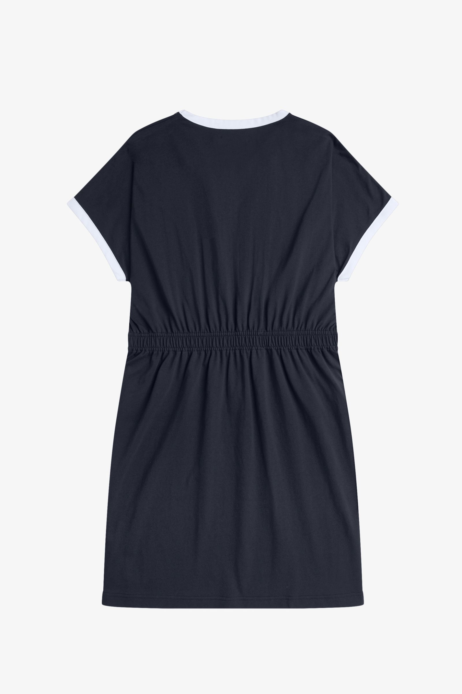 Fred Perry V-Neck Jersey Dress in Navy 