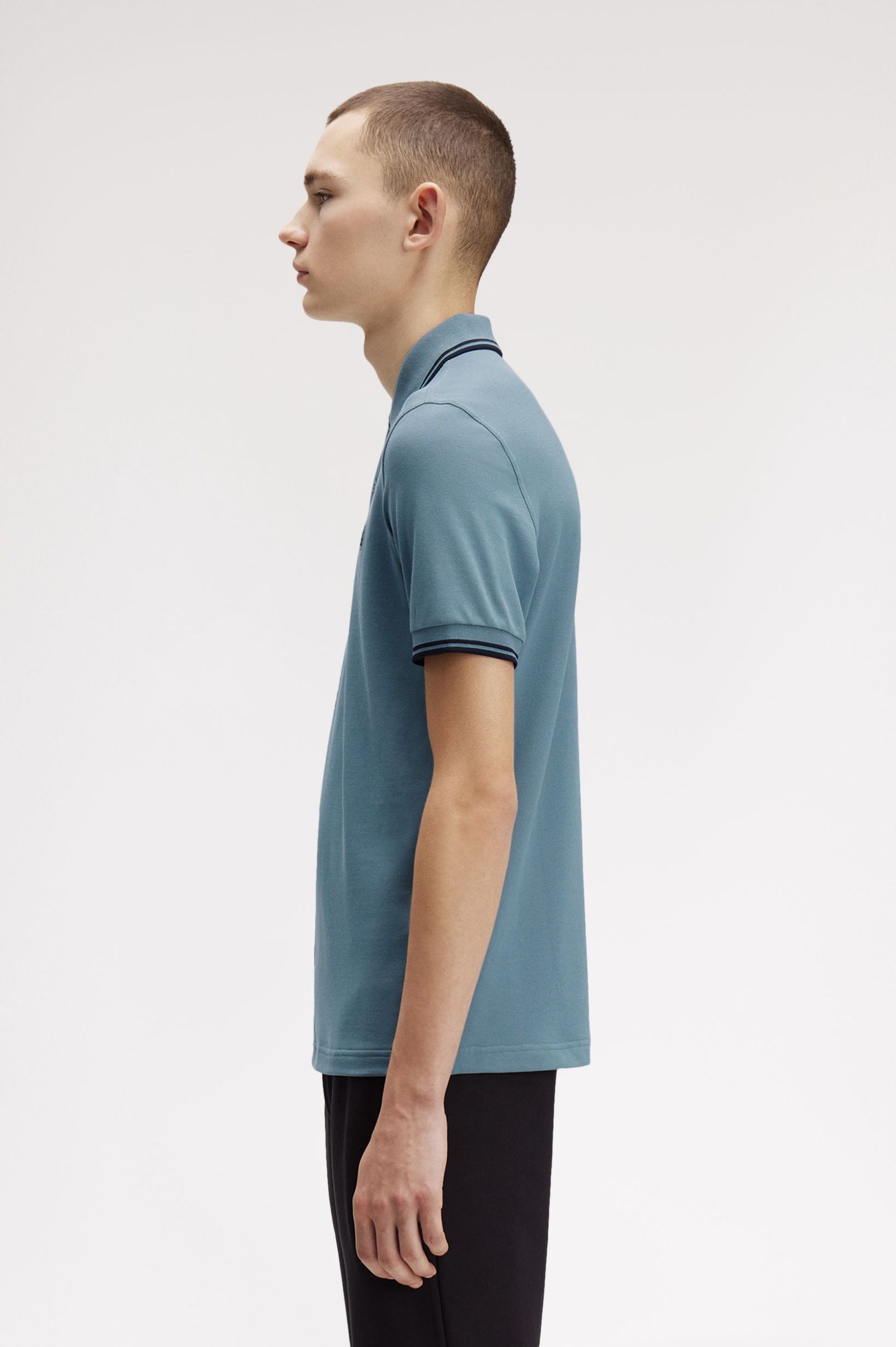 Fred Perry Twin Tipped Shirt in Stockport Blue/ Navy/ Navy