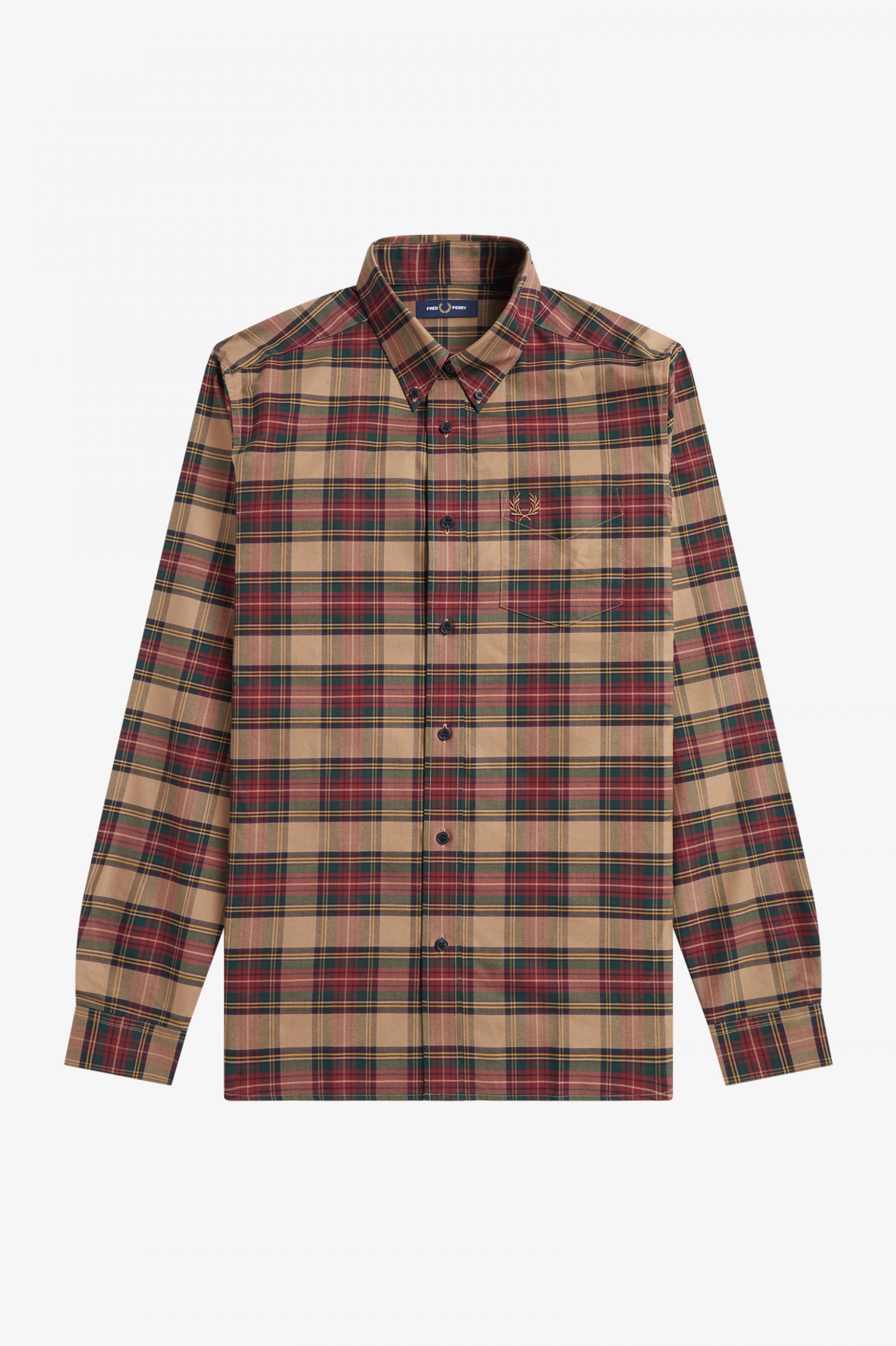 Fred Perry Tartan Shirt  Shaded Stone